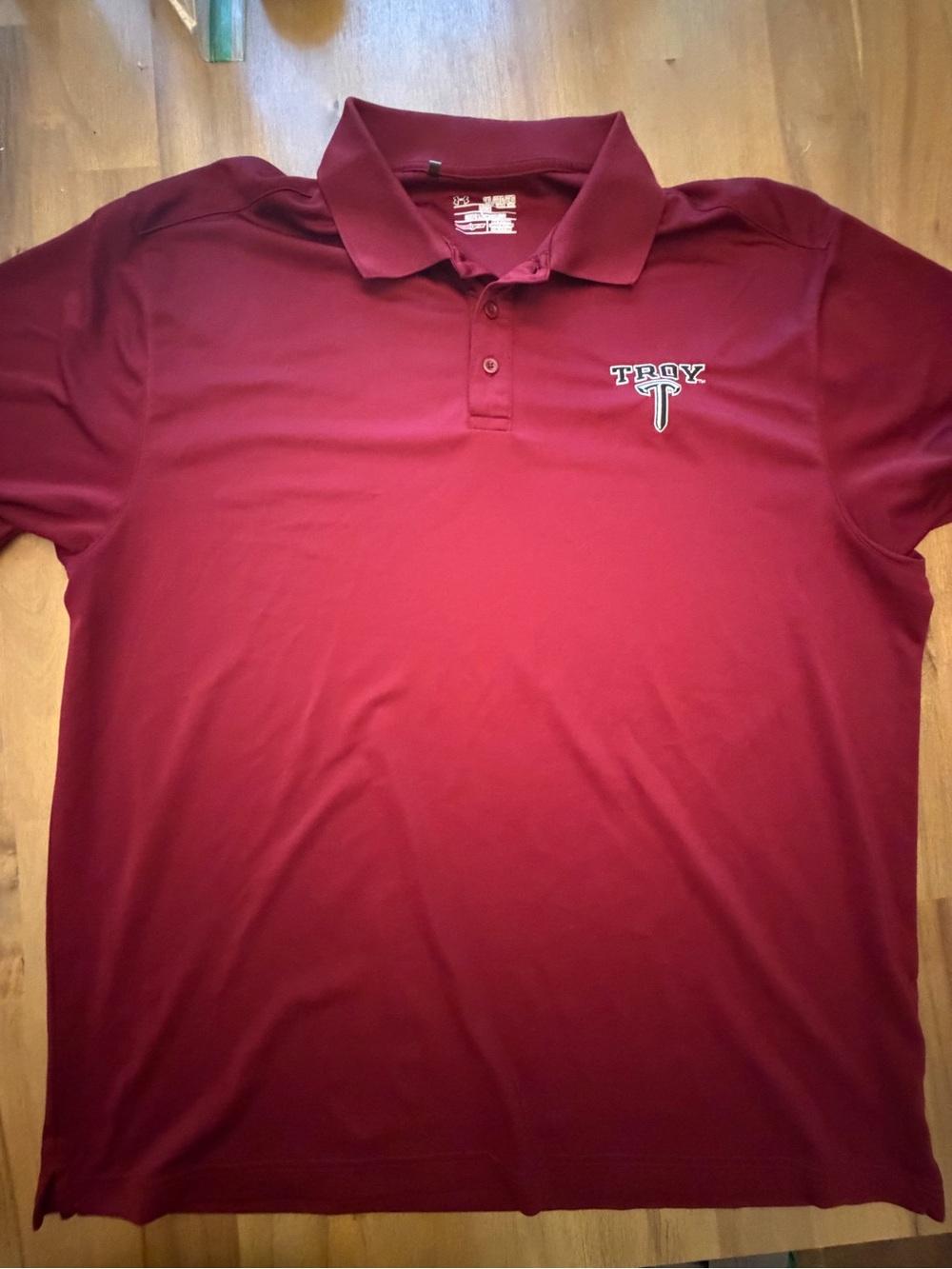Under Armour Maroon Polo with Troy University Logo